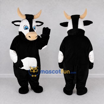 Custom Black and White Bull Mascot Costume Adult Full Body Suit for Farm Events