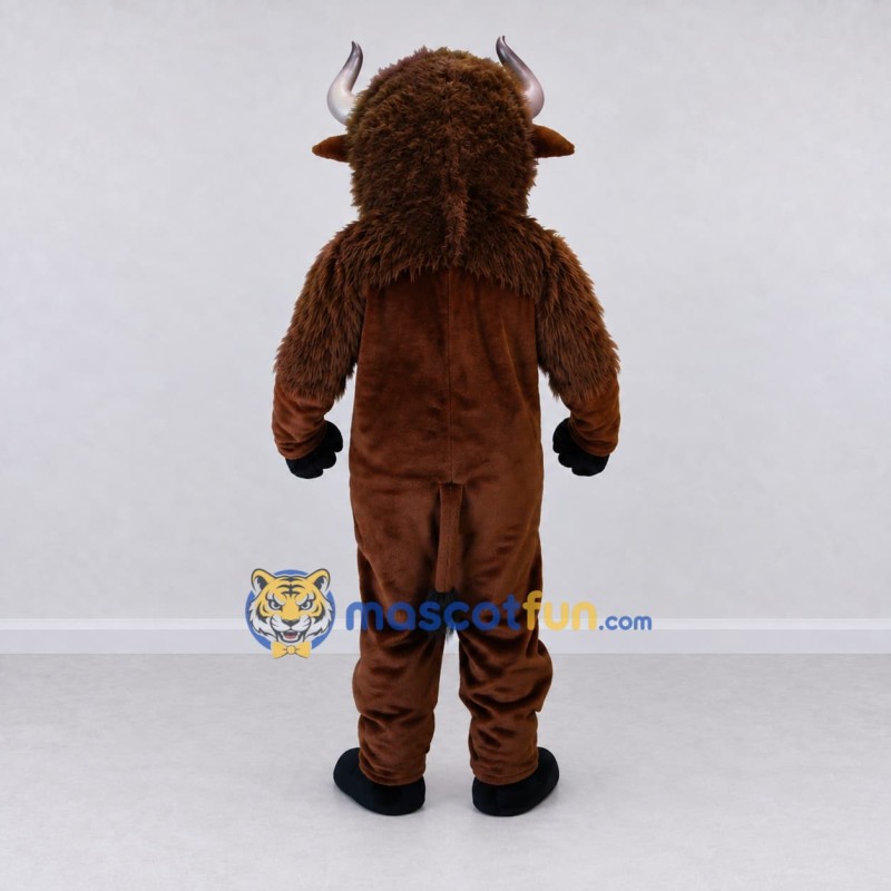 Custom Brown Bison Character Mascot Costume Adult Full Body Suit for Wildlife Events Custom Brown Bison Character Mascot Costume Adult Full Body Suit for Wildlife Events