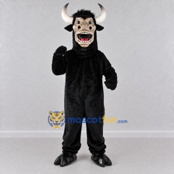 Custom Black and Cream Scary Bull Mascot Costume Adult Full Body Suit for Theme Parties Custom Black and Cream Scary Bull Mascot Costume Adult Full Body Suit for Theme Parties