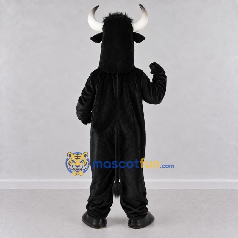 Custom Black and Cream Scary Bull Mascot Costume Adult Full Body Suit for Theme Parties Custom Black and Cream Scary Bull Mascot Costume Adult Full Body Suit for Theme Parties