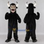 Custom Black and Cream Scary Bull Mascot Costume Adult Full Body Suit for Theme Parties