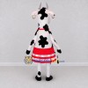 Custom Black and Red Cow in a Striped Skirt Mascot Costume Adult Full Body Suit for School Events Custom Black and Red Cow in a Striped Skirt Mascot Costume Adult Full Body Suit for School Events