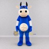 Custom Blue and Cream Cow Character Mascot Costume Adult Full Body Suit for School Events Custom Blue and Cream Cow Character Mascot Costume Adult Full Body Suit for School Events