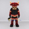 Custom Red and Black Bull in Flame Sportswear Mascot Costume Adult Full Body Suit for Sports Events