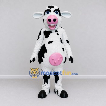Custom Black and White Cow Mascot Costume Adult Full Body Suit for Farm Events Custom Black and White Cow Mascot Costume Adult Full Body Suit for Farm Events