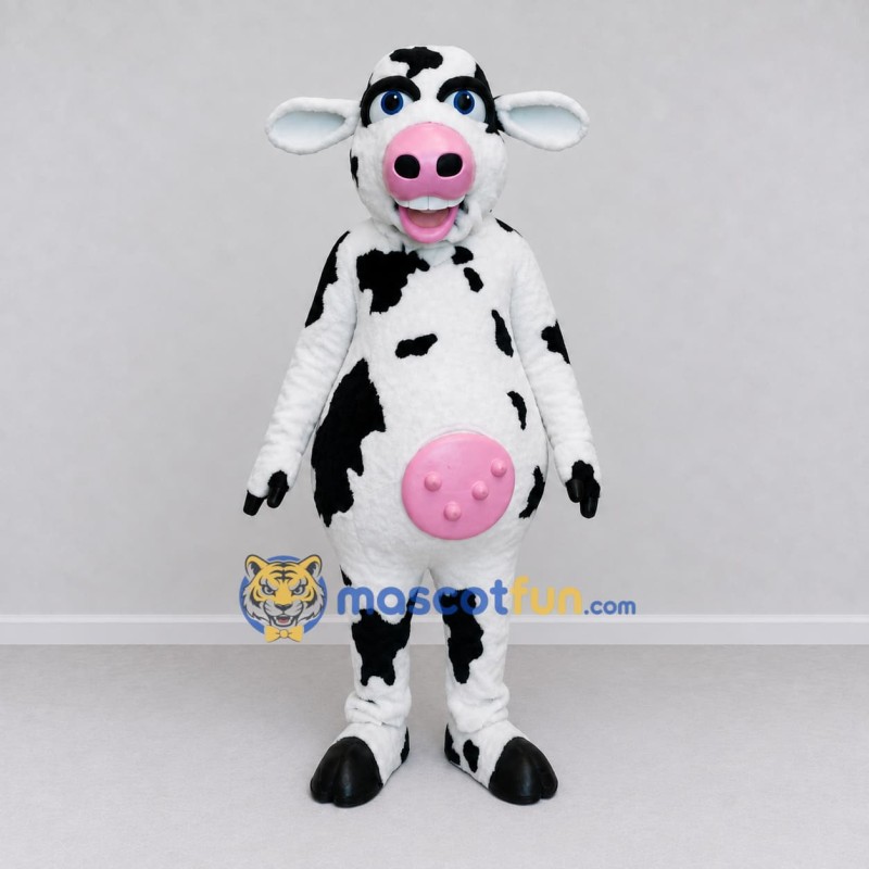 Custom Black and White Cow Mascot Costume Adult Full Body Suit for Farm Events Custom Black and White Cow Mascot Costume Adult Full Body Suit for Farm Events