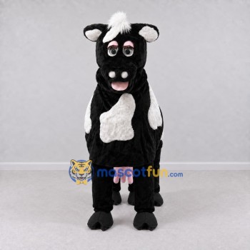 Custom Black and White Four-Legged Cow Mascot Costume Adult Full Body Suit for Farm Events