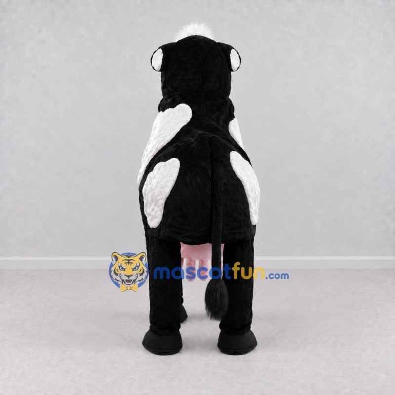 Custom Black and White Four-Legged Cow Mascot Costume Adult Full Body Suit for Farm Events Custom Black and White Four-Legged Cow Mascot Costume Adult Full Body Suit for Farm Events