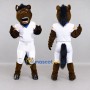 Custom Brown and White Horse in Sportswear Mascot Costume Adult Full Body Suit for Sports Events