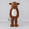 Custom Brown and Cream Bull Mascot Costume Adult Full Body Suit for Farm Events Custom Brown and Cream Bull Mascot Costume Adult Full Body Suit for Farm Events