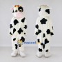 Custom Black and White Cow with a Red Bow Mascot Costume Adult Full Body Suit for Farm Events