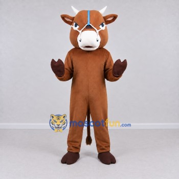 Custom Brown and White Horse with a Halter Mascot Costume Adult Full Body Suit for Farm Events