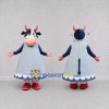 Custom Blue and Light Blue Cow in a Dress Mascot Costume Adult Full Body Suit for School Events Custom Blue and Light Blue Cow in a Dress Mascot Costume Adult Full Body Suit for School Events