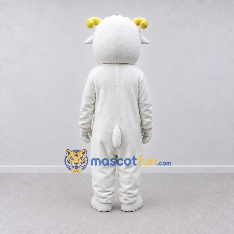 Custom White and Yellow Sheep Character Mascot Costume Adult Full Body Suit for Farm Events