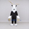 Custom Black and White Goat with Long Horns Mascot Costume Adult Full Body Suit for Farm Events Custom Black and White Goat with Long Horns Mascot Costume Adult Full Body Suit for Farm Events