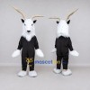 Custom Black and White Goat with Long Horns Mascot Costume Adult Full Body Suit for Farm Events Custom Black and White Goat with Long Horns Mascot Costume Adult Full Body Suit for Farm Events