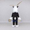 Custom Black and White Goat with Long Horns Mascot Costume Adult Full Body Suit for Farm Events Custom Black and White Goat with Long Horns Mascot Costume Adult Full Body Suit for Farm Events