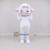 Custom White and Pink Lamb Character Mascot Costume Adult Full Body Suit for School Events Custom White and Pink Lamb Character Mascot Costume Adult Full Body Suit for School Events