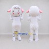 Custom White and Pink Lamb Character Mascot Costume Adult Full Body Suit for School Events Custom White and Pink Lamb Character Mascot Costume Adult Full Body Suit for School Events