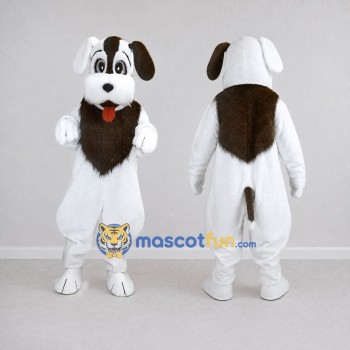 Custom Brown and White Dog Mascot Costume Adult Full Body Suit for Community Events