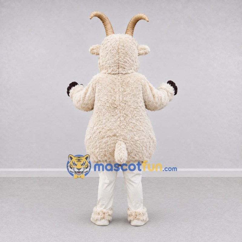 Custom Cream Goat Mascot Costume Adult Full Body Suit for Farm Events