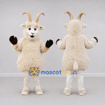 Custom Cream Goat Mascot Costume Adult Full Body Suit for Farm Events