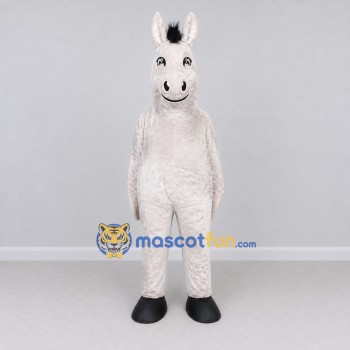 Custom White and Black Horse Mascot Costume Adult Full Body Suit for Farm Events Custom White and Black Horse Mascot Costume Adult Full Body Suit for Farm Events
