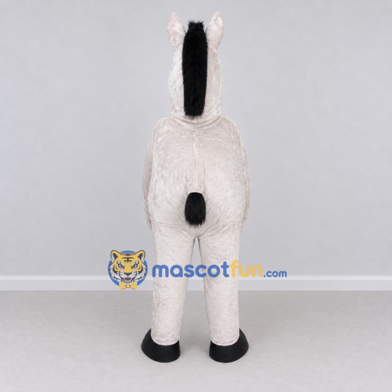 Custom White and Black Horse Mascot Costume Adult Full Body Suit for Farm Events Custom White and Black Horse Mascot Costume Adult Full Body Suit for Farm Events