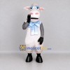 Custom White and Gray Cow with a Blue Bow Tie Mascot Costume Adult Full Body Suit for School Events Custom White and Gray Cow with a Blue Bow Tie Mascot Costume Adult Full Body Suit for School Events