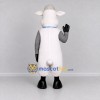 Custom White and Gray Cow with a Blue Bow Tie Mascot Costume Adult Full Body Suit for School Events Custom White and Gray Cow with a Blue Bow Tie Mascot Costume Adult Full Body Suit for School Events