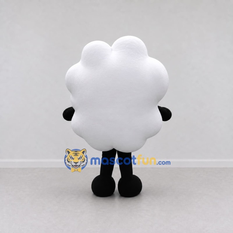 Custom White and Black Cloud with a Flower Mascot Costume Adult Full Body Suit for School Events Custom White and Black Cloud with a Flower Mascot Costume Adult Full Body Suit for School Events