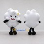 Custom White and Black Cloud with a Flower Mascot Costume Adult Full Body Suit for School Events