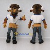 Custom Brown and White Bison in a Work Outfit Mascot Costume Adult Full Body Suit for Community Events Custom Brown and White Bison in a Work Outfit Mascot Costume Adult Full Body Suit for Community Events