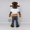 Custom Brown and White Bison in a Work Outfit Mascot Costume Adult Full Body Suit for Community Events Custom Brown and White Bison in a Work Outfit Mascot Costume Adult Full Body Suit for Community Events