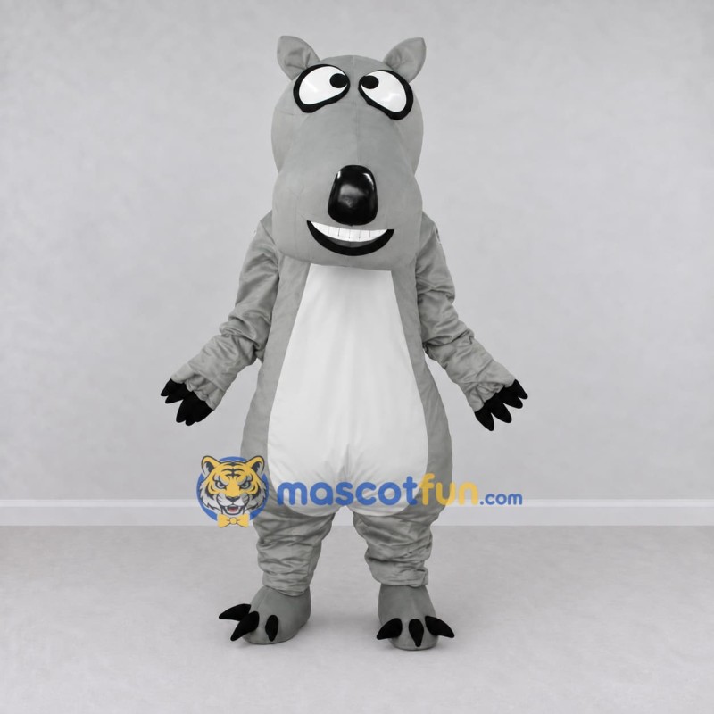 Custom Gray and White Bear Character Mascot Costume Adult Full Body Suit for School Events Custom Gray and White Bear Character Mascot Costume Adult Full Body Suit for School Events