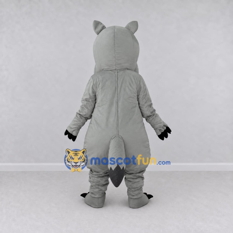 Custom Gray and White Bear Character Mascot Costume Adult Full Body Suit for School Events Custom Gray and White Bear Character Mascot Costume Adult Full Body Suit for School Events