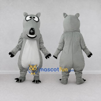 Custom Gray and White Bear Character Mascot Costume Adult Full Body Suit for School Events