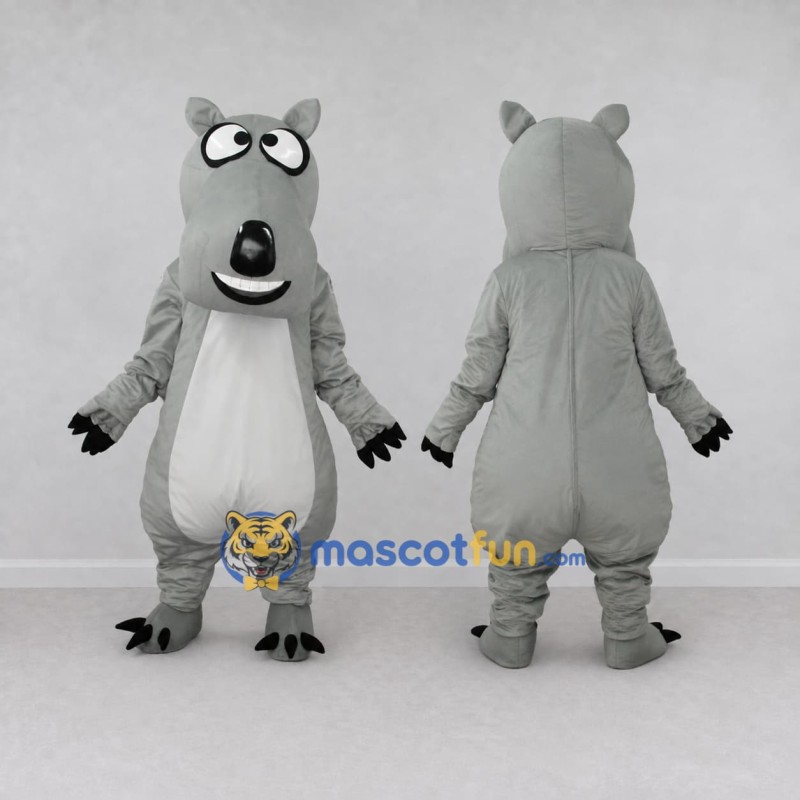 Custom Gray and White Bear Character Mascot Costume Adult Full Body Suit for School Events Custom Gray and White Bear Character Mascot Costume Adult Full Body Suit for School Events