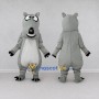 Custom Gray and White Bear Character Mascot Costume Adult Full Body Suit for School Events