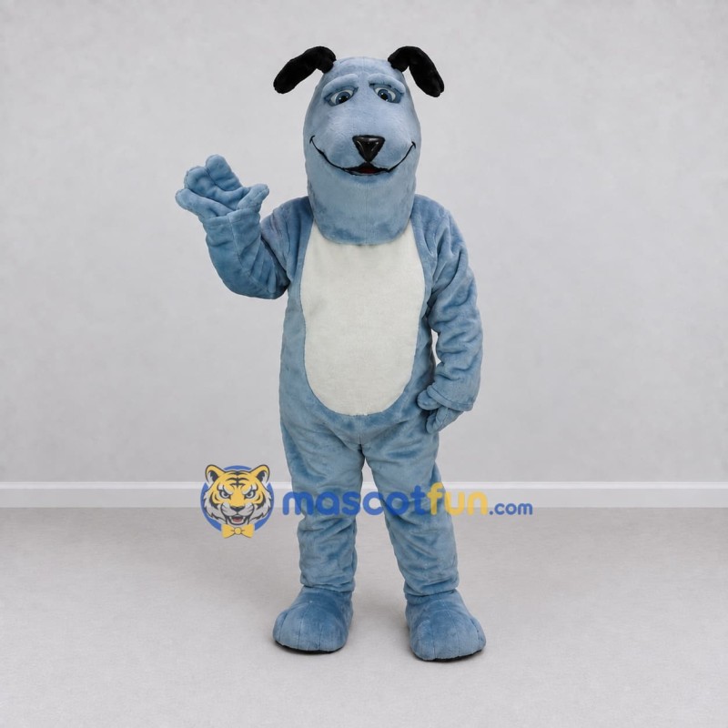 Custom Blue and White Dog Mascot Costume Adult Full Body Suit for Community Events Custom Blue and White Dog Mascot Costume Adult Full Body Suit for Community Events