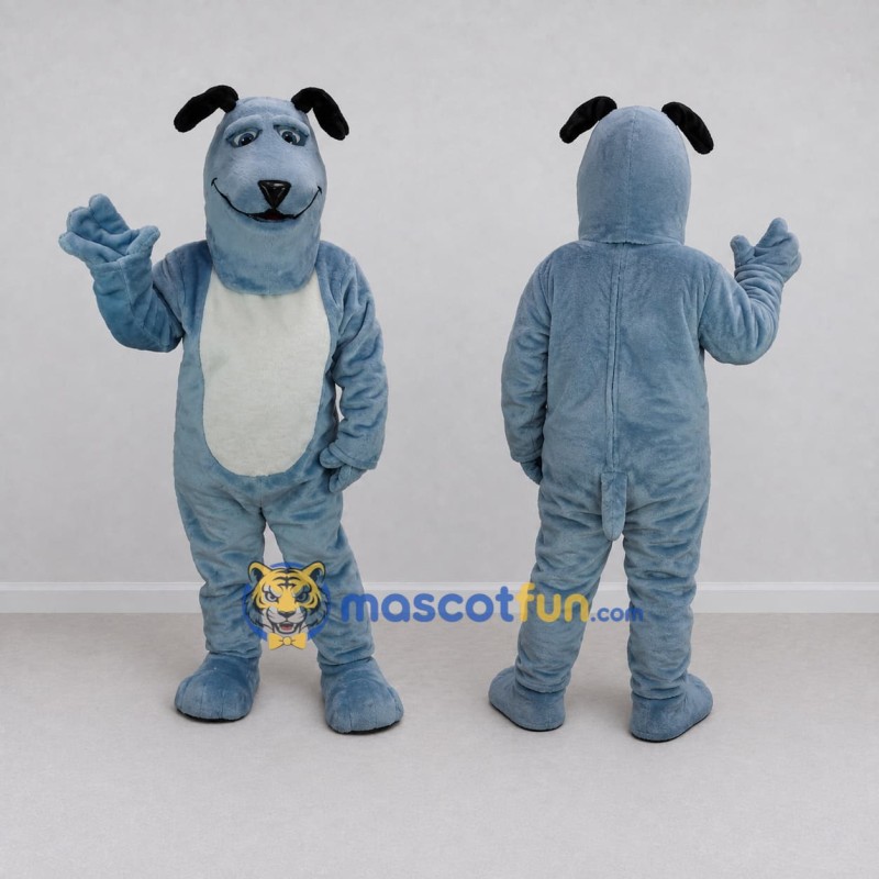 Custom Blue and White Dog Mascot Costume Adult Full Body Suit for Community Events Custom Blue and White Dog Mascot Costume Adult Full Body Suit for Community Events