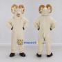 Custom Cream and Brown Ram Mascot Costume Adult Full Body Suit for Farm Events