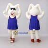 Custom White and Blue Rabbit in a Sports Vest Mascot Costume Adult Full Body Suit for Sports Events Custom White and Blue Rabbit in a Sports Vest Mascot Costume Adult Full Body Suit for Sports Events
