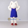 Custom White and Blue Rabbit in a Sports Vest Mascot Costume Adult Full Body Suit for Sports Events Custom White and Blue Rabbit in a Sports Vest Mascot Costume Adult Full Body Suit for Sports Events