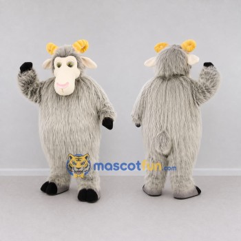 Custom Gray and Yellow Sheep Character Mascot Costume Adult Full Body Suit for Farm Events