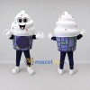 Custom White and Purple Soft Serve Ice Cream Cup Mascot Costume Adult Full Body Suit for Food Festivals