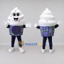 Custom White and Purple Soft Serve Ice Cream Cup Mascot Costume Adult Full Body Suit for Food Festivals