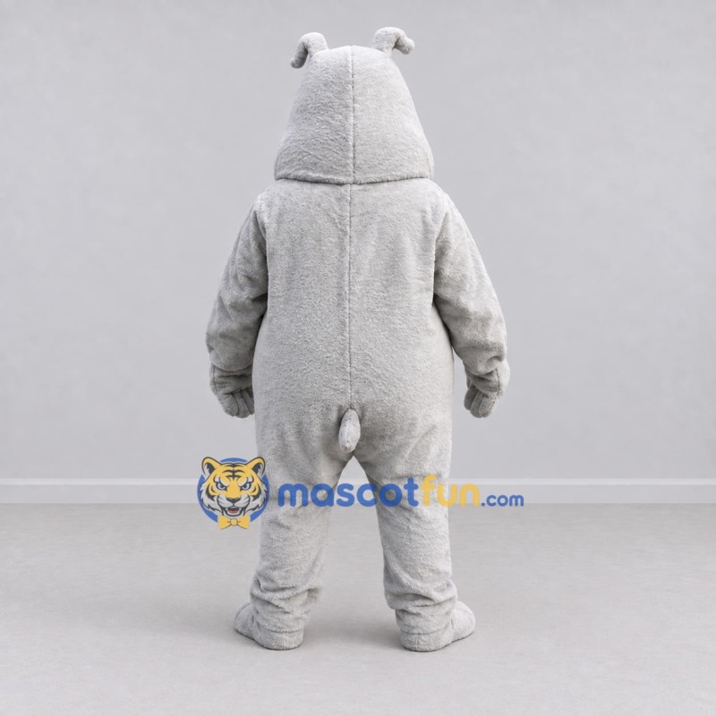 Custom Gray Bulldog Mascot Costume Adult Full Body Suit for Community Events Custom Gray Bulldog Mascot Costume Adult Full Body Suit for Community Events