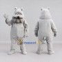Custom Gray Bulldog Mascot Costume Adult Full Body Suit for Community Events