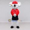 Custom Gray and Red Koala in a Shirt and Cap Mascot Costume Adult Full Body Suit for School Events Custom Gray and Red Koala in a Shirt and Cap Mascot Costume Adult Full Body Suit for School Events